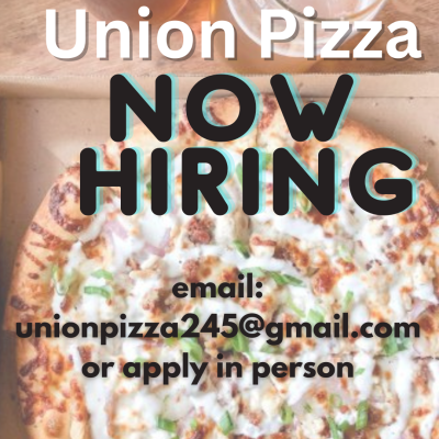 Now hiring union pizza